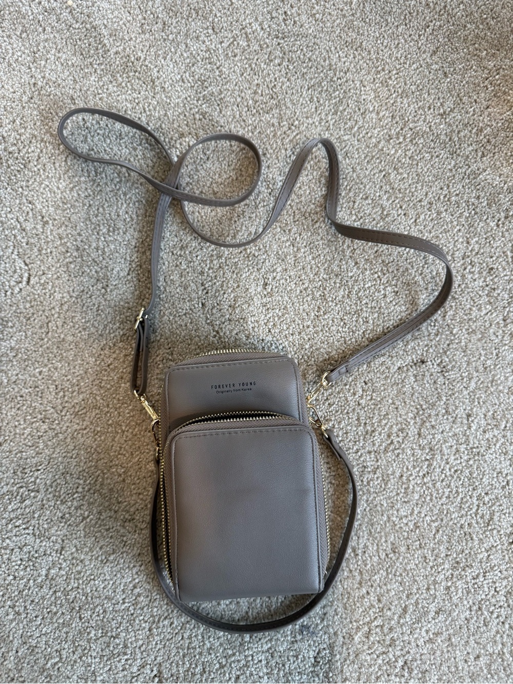 FOREVER YOUNG Taupe Crossbody Bag - Picture 2 of 3